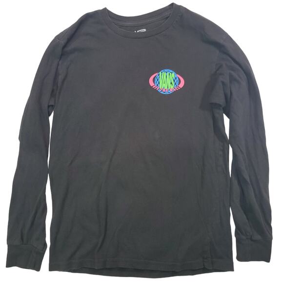 Vans | Black Long Sleeve T-Shirt with Neon Graphics | Size Small - Picture 1 of 5